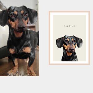 Custom Pet Portraits –Watercolour Pet Painting, Digital Painted from Photo GIFT